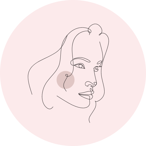 mujer circulo rosa